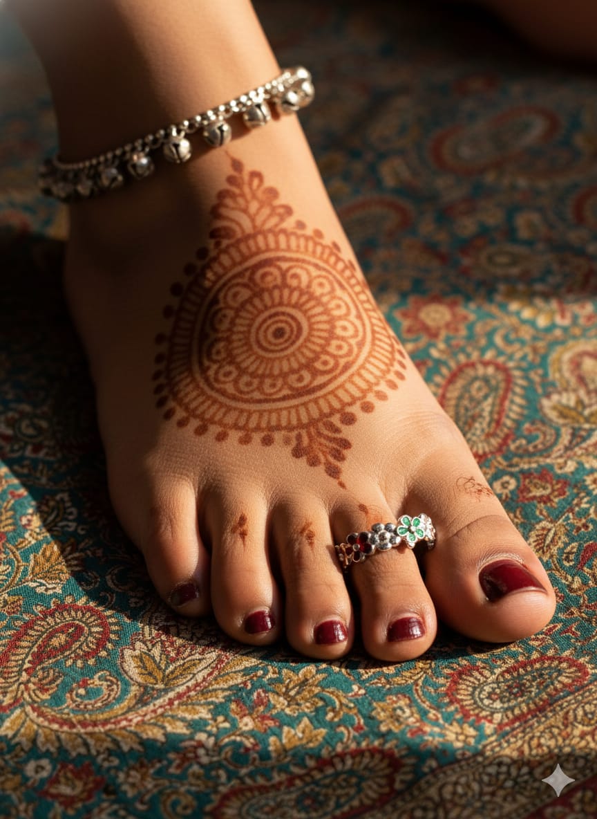 Dual Blossom Silver Toe Ring