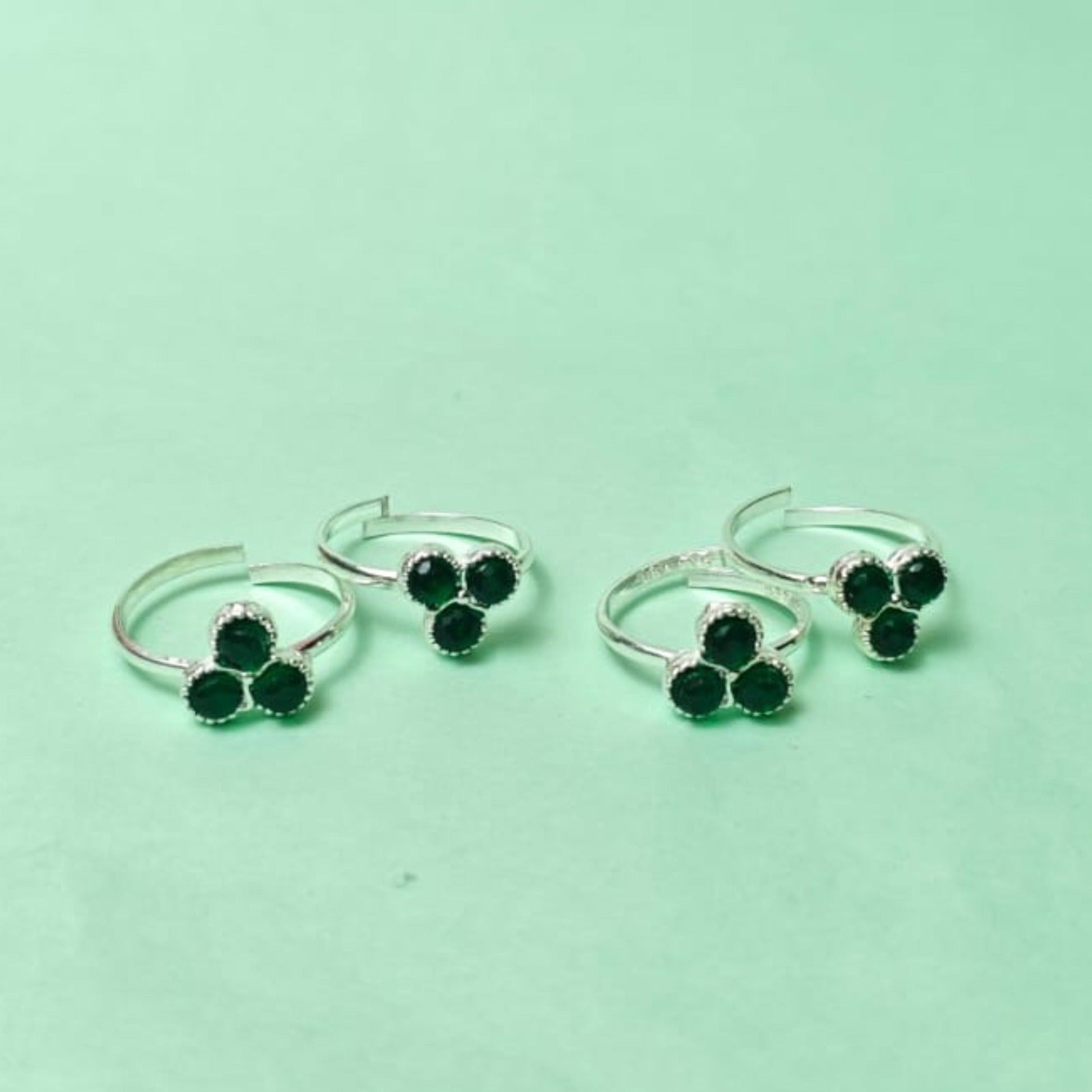 Emerald Trio Sterling Silver ToeRing