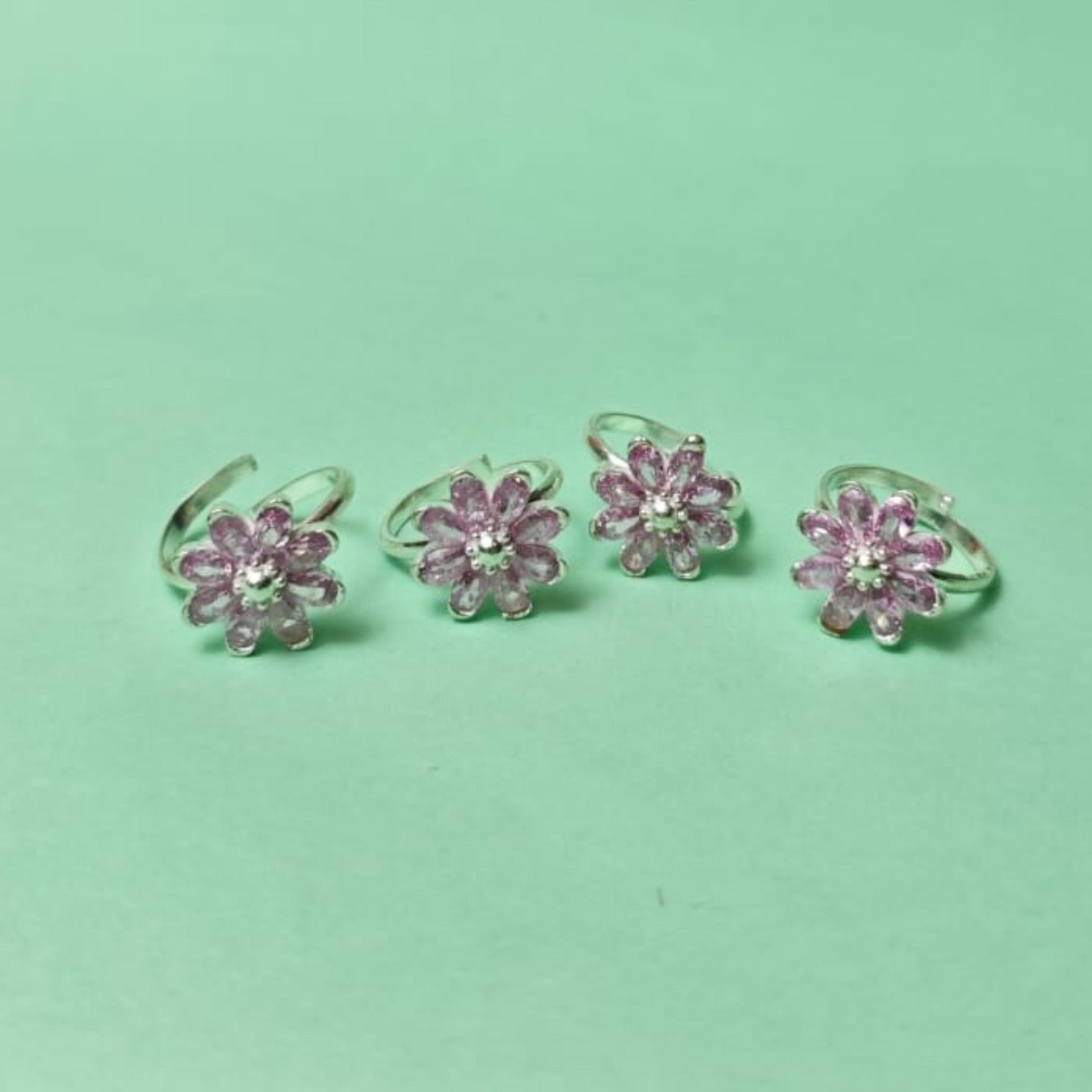 Ruby Bloom Petite Silver ToeRing