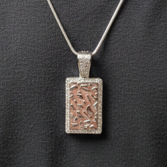 Aarohi Rose Glow Silver Pendant