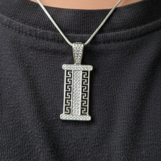 Imperial Greek Key Silver Pendant