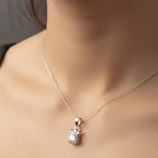 Rajkumari Sparkle Silver Pendant