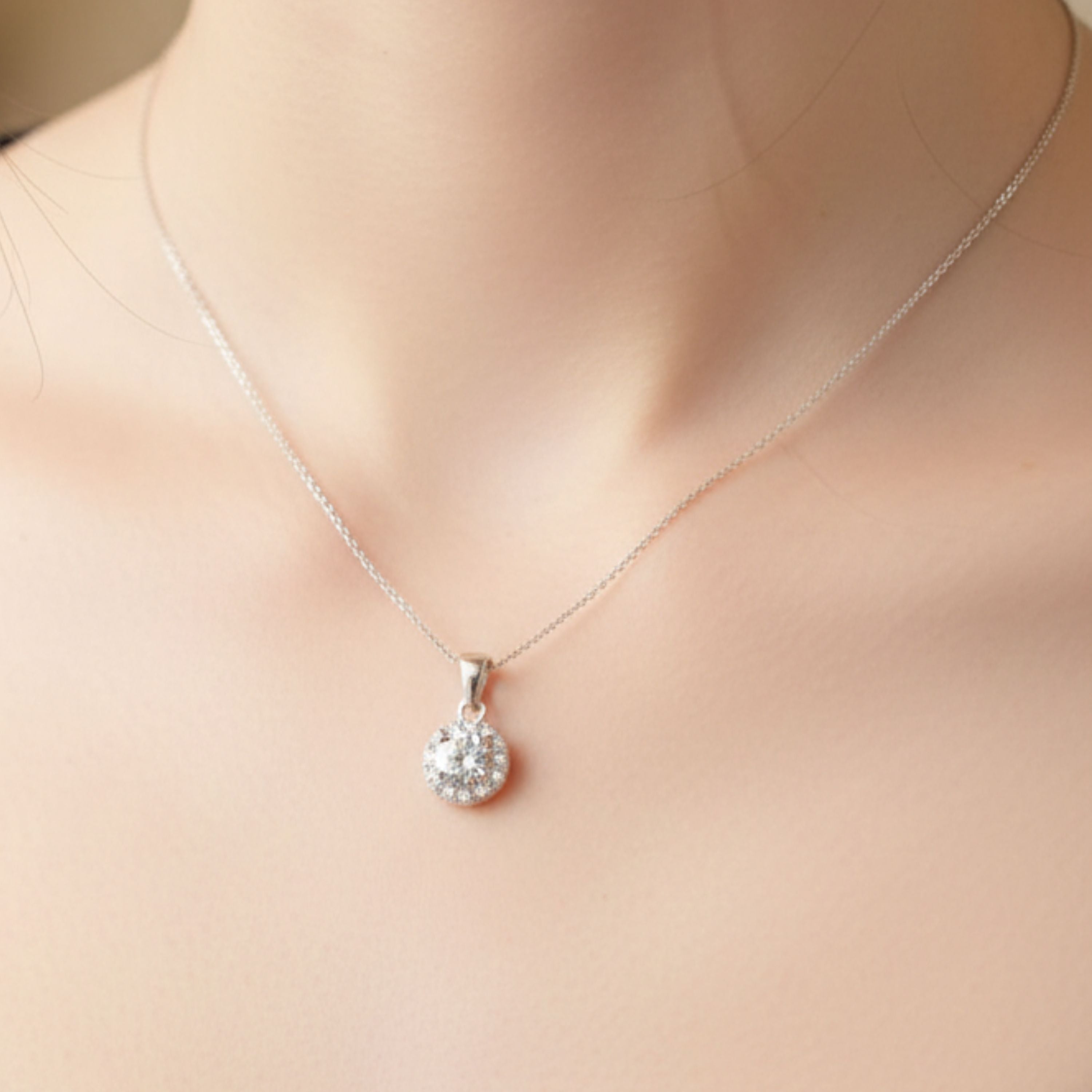 Chandralok Halo Silver Pendant