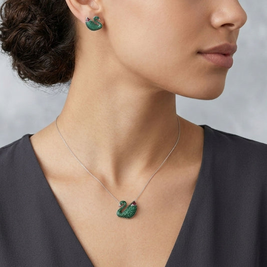 Emerald Swan Grace Pendant Set