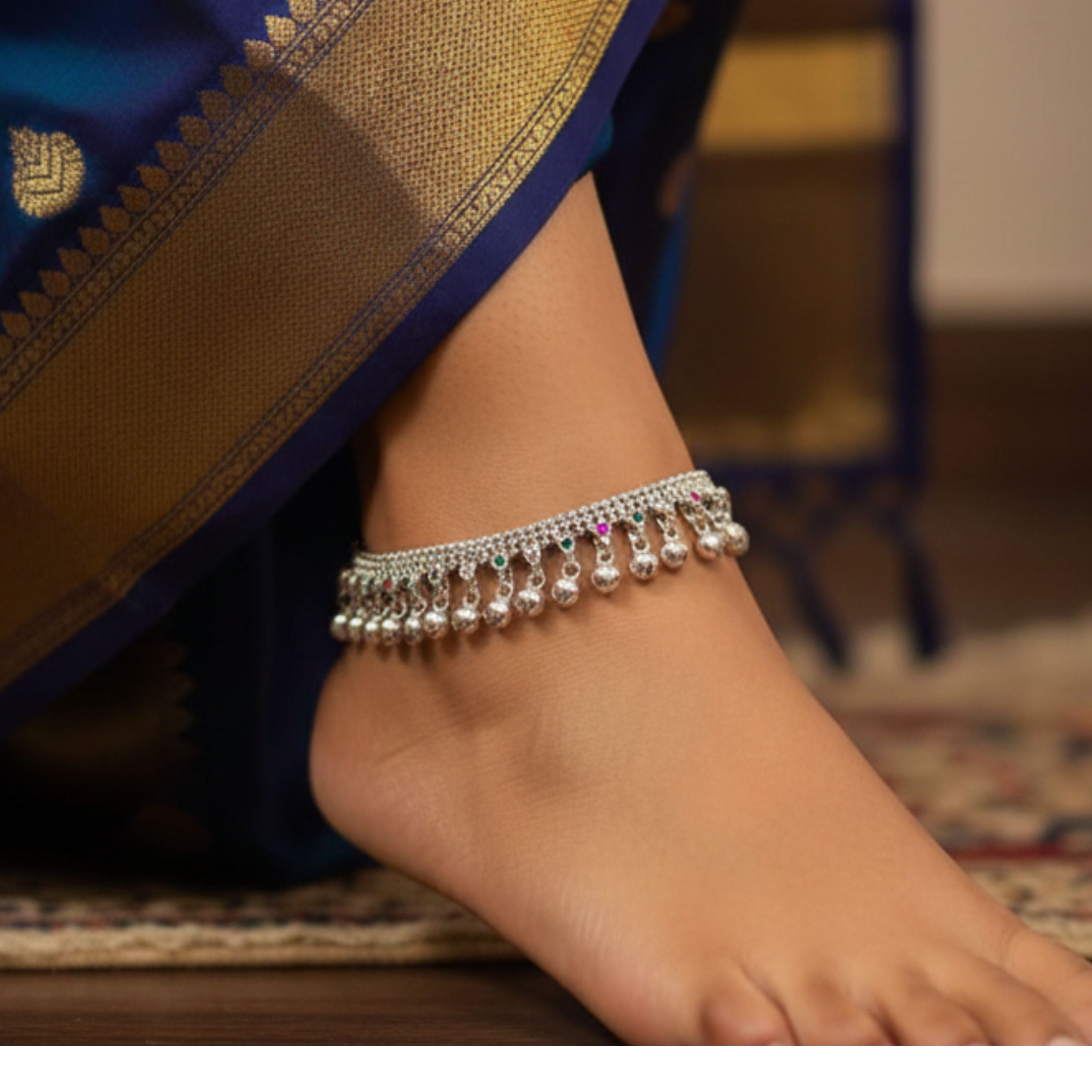 Nazakat Noor Silver Payal