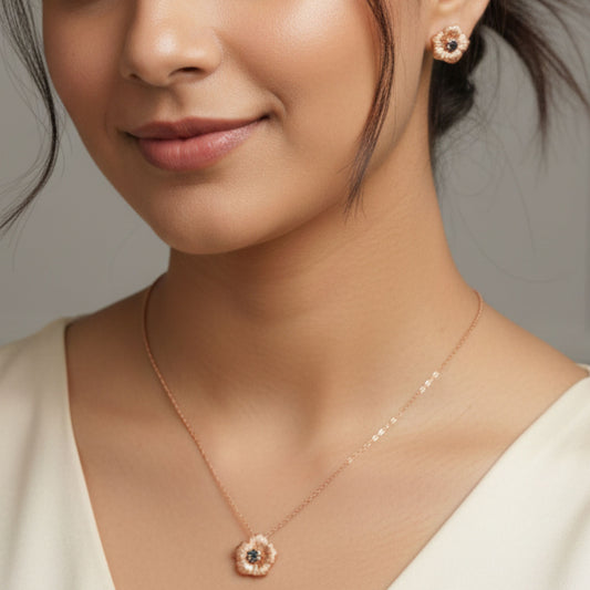 Rosette Bloom Pendant Set