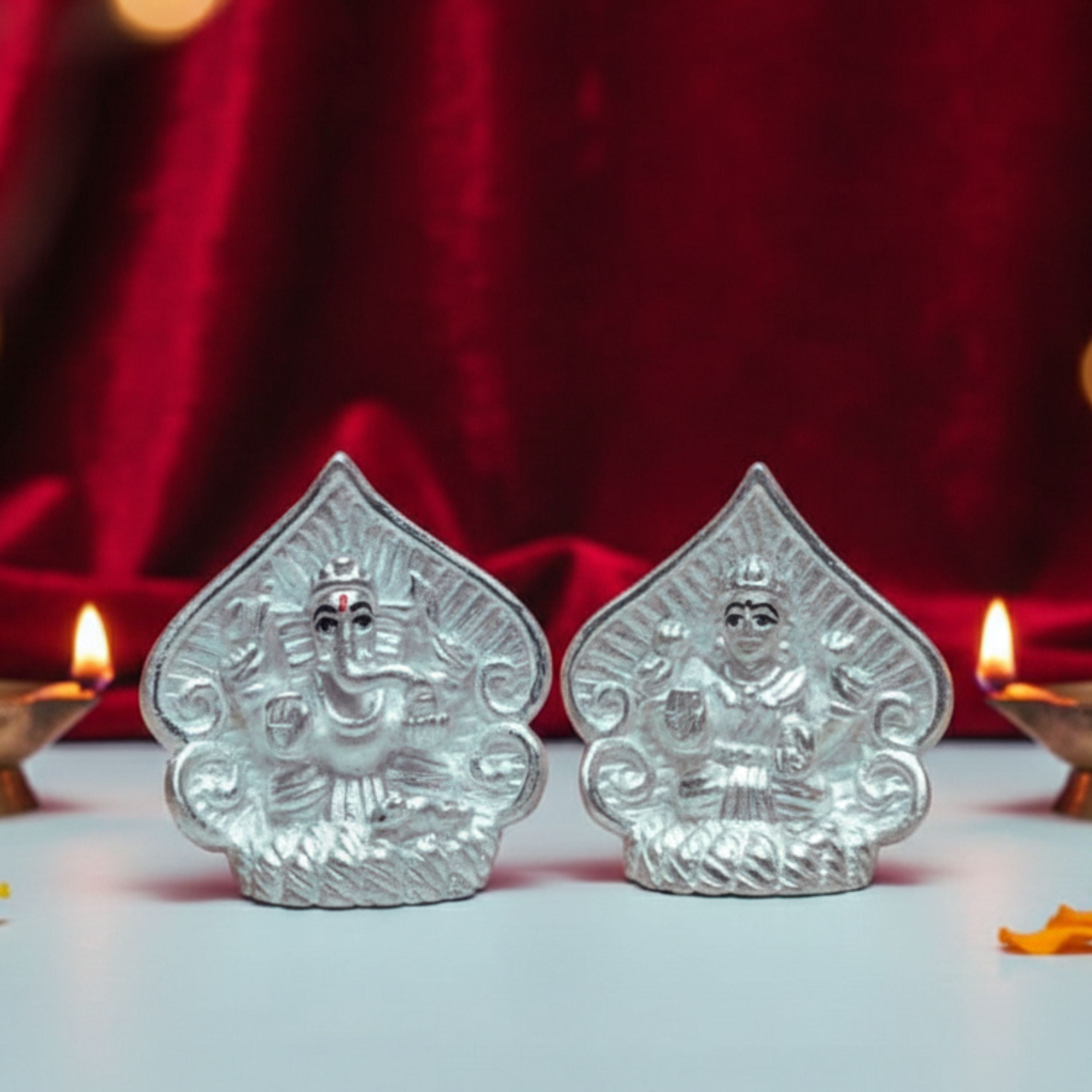 Divine Prosperity Silver Idol Set