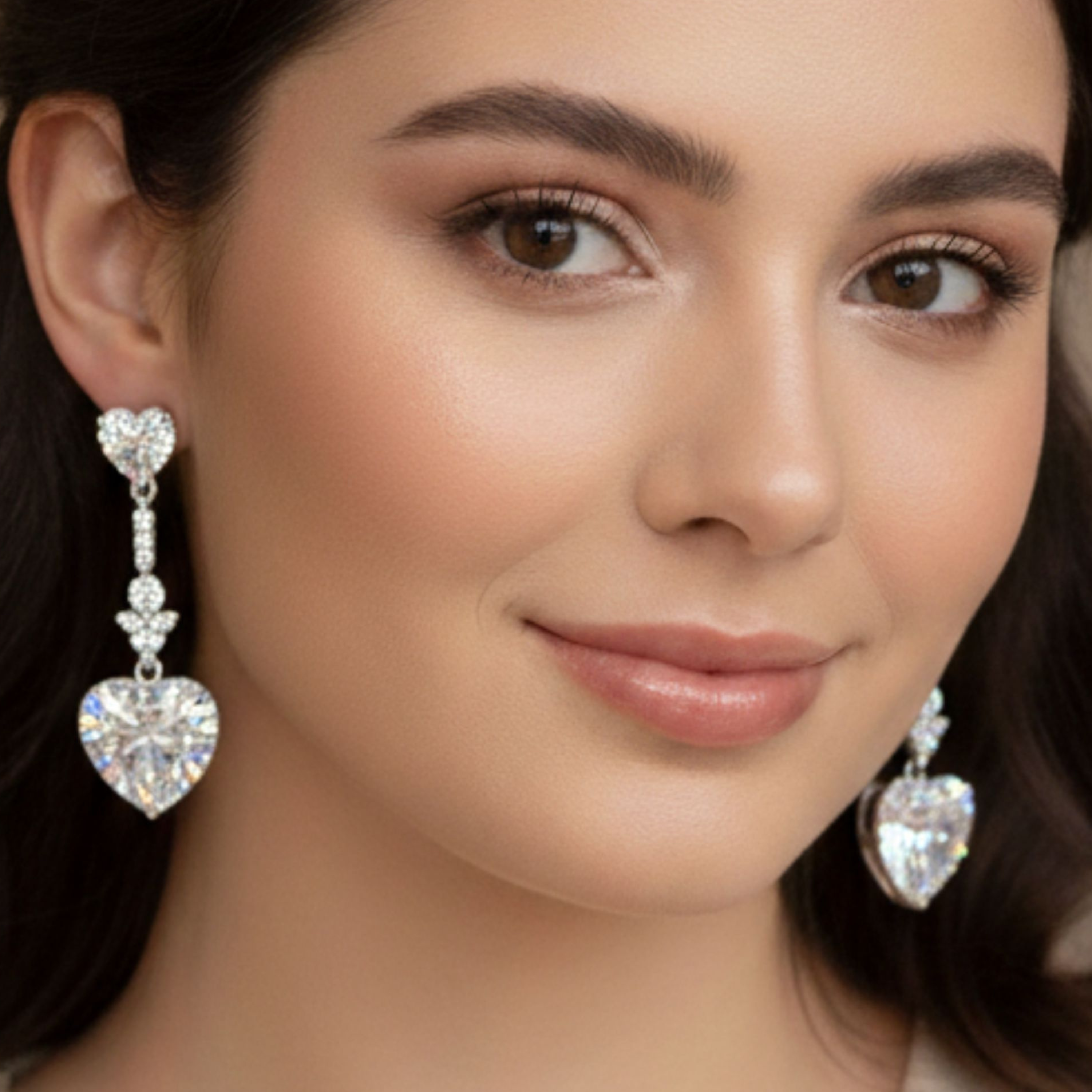 Silver Heartlight Drop Earring