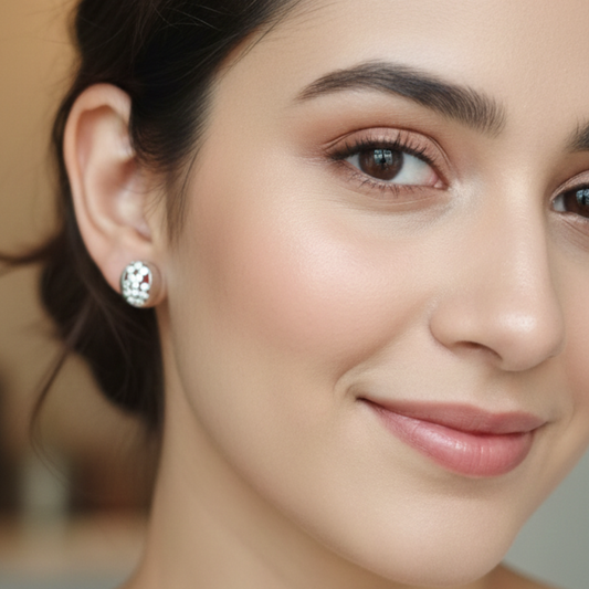 Sparkle Pebble Stud Earring