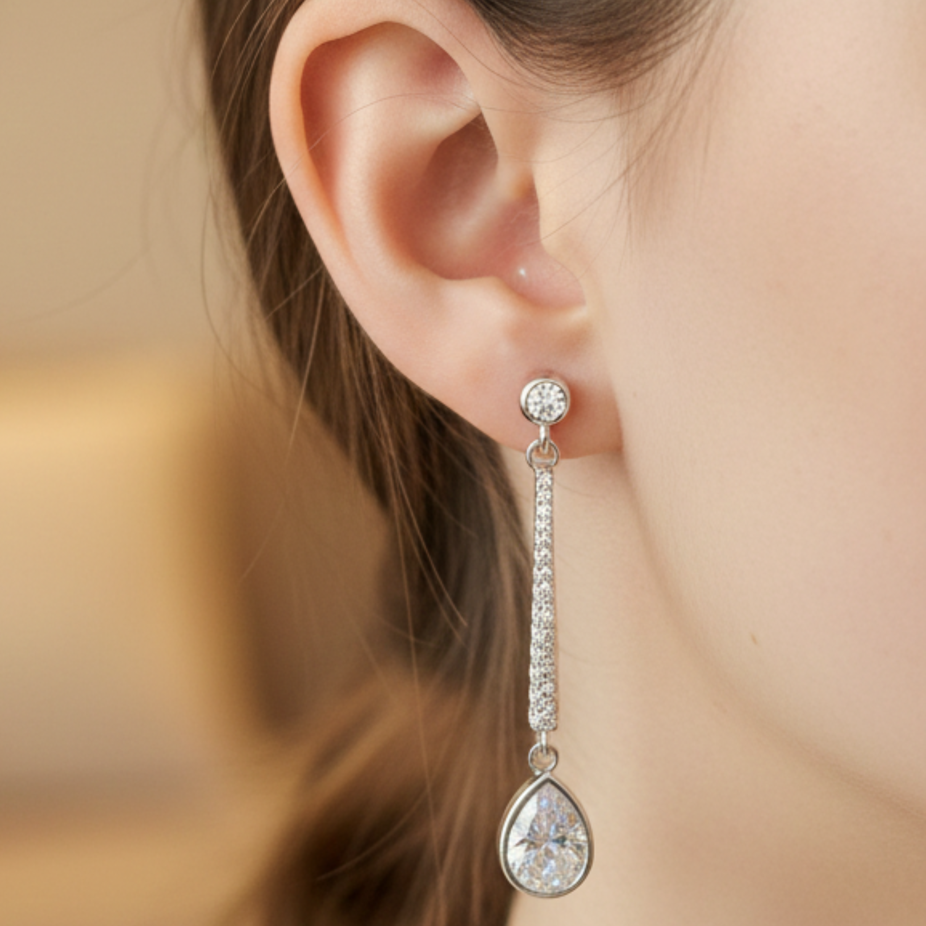 Silver Teardrop Elegance Drop Earring
