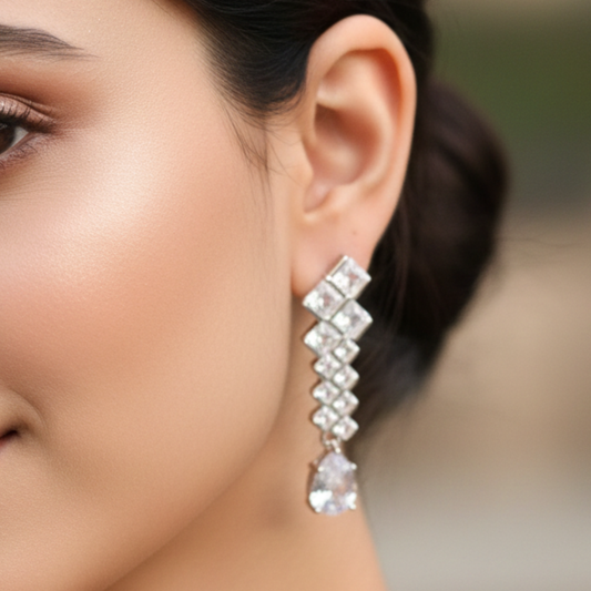 Silver Luxe Ladder Drop Earring