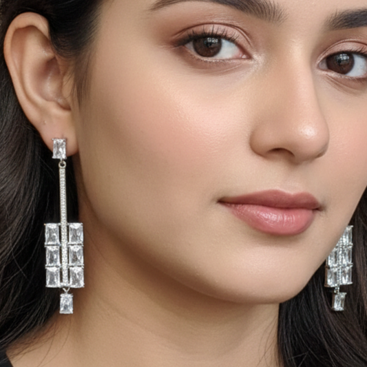 Crystal Axis Drop Earrings
