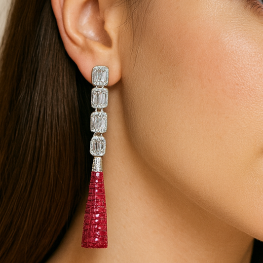 Rosy Cascade Danglers