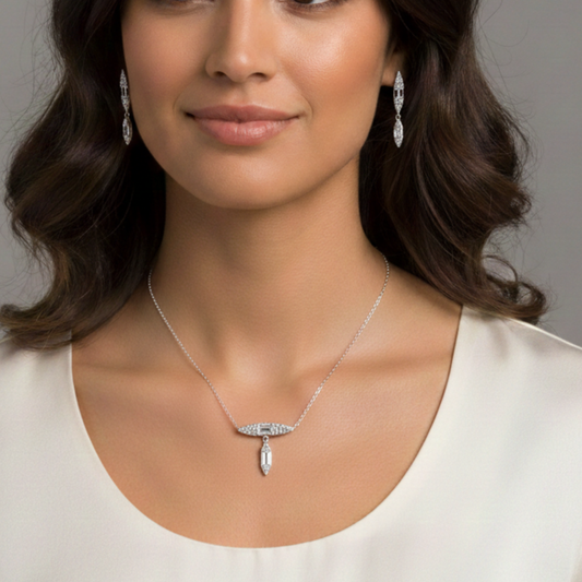 Marquise Majesty Necklace with Earring