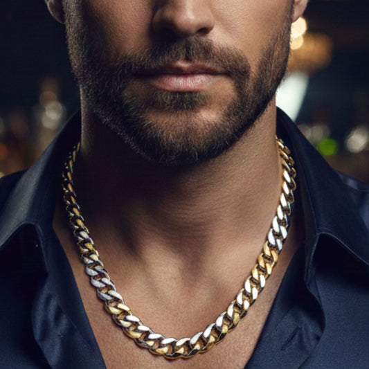 Two-tone Cuban link chain