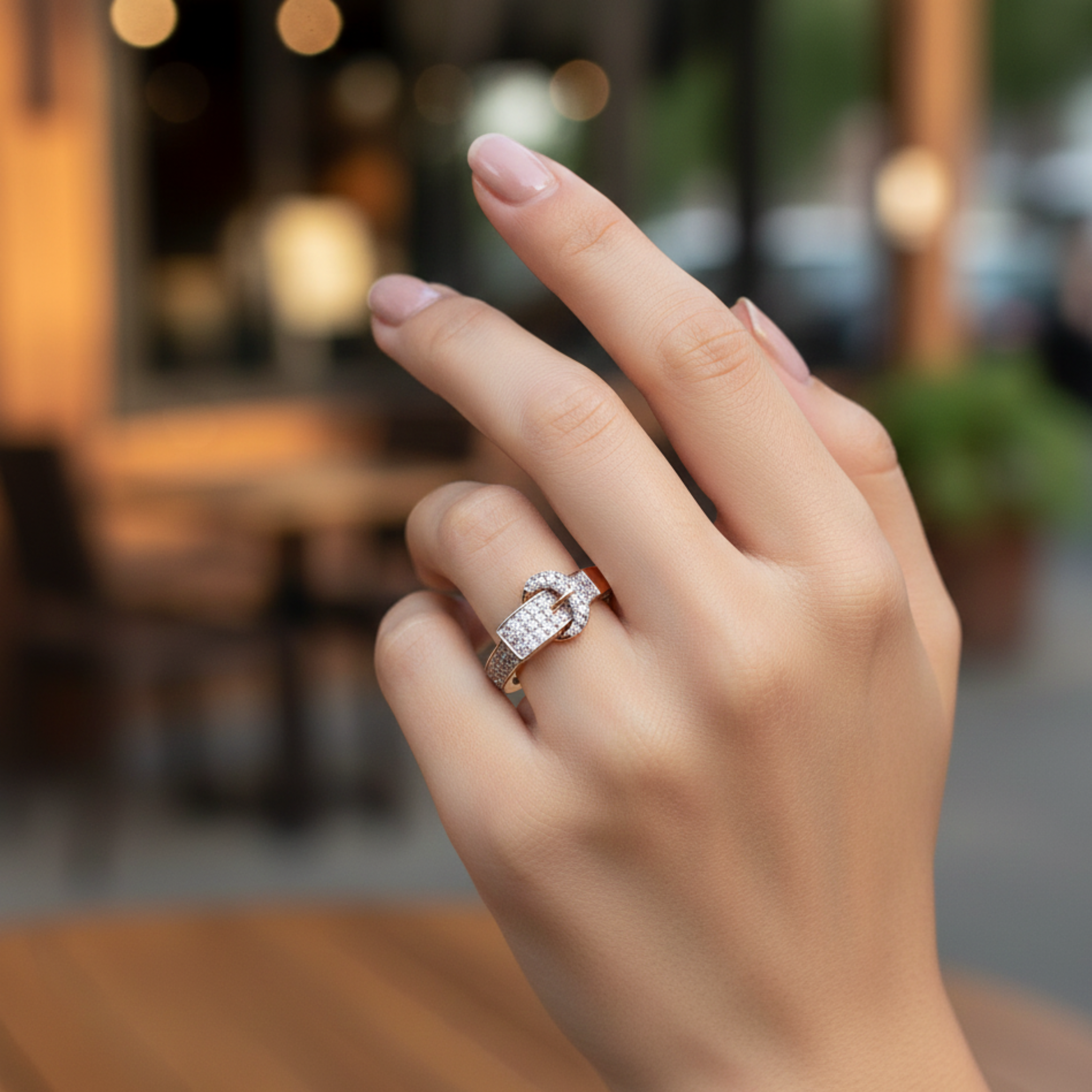 Diamond Buckle Ring