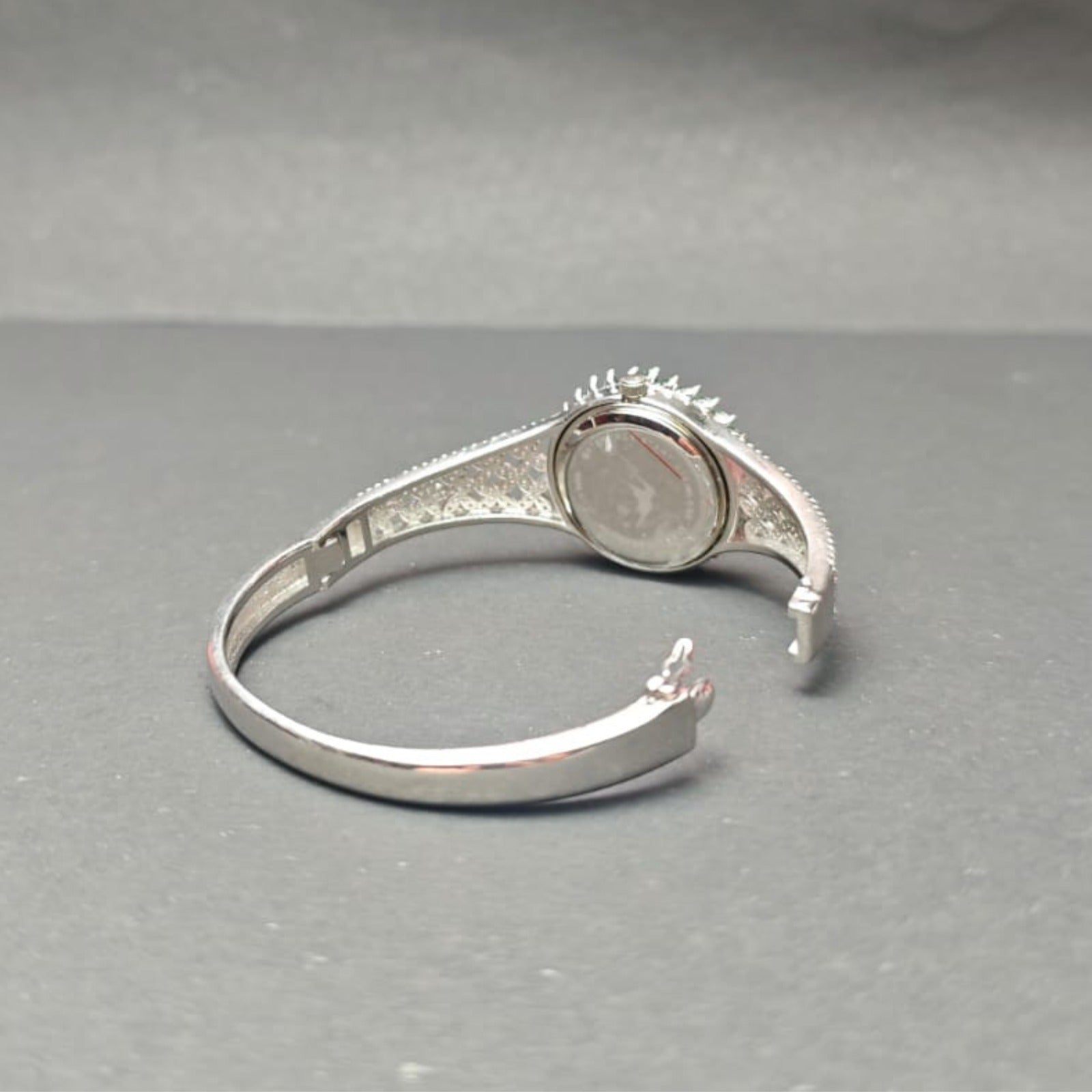 Emerald Halo Silver Watch