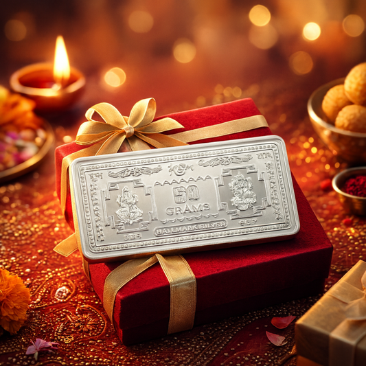 SQUARE LAXMI GANESHA COIN 50 gm