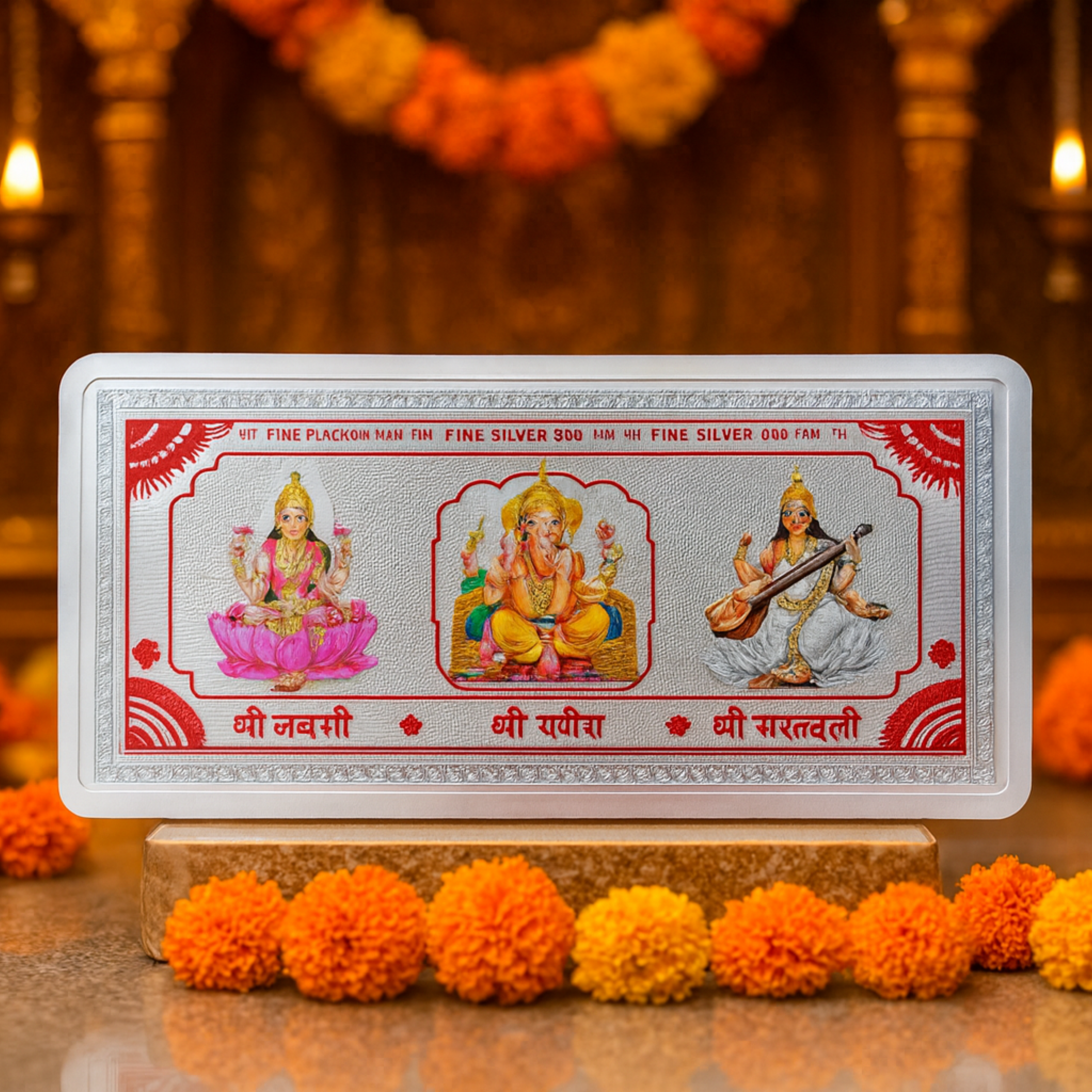Lakshmi Ganesh saraswati Silver Note