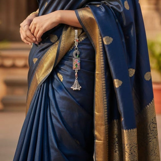 Floral Charm Silver Keychain