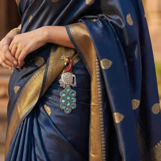 Royal Blue Peacock Keychain