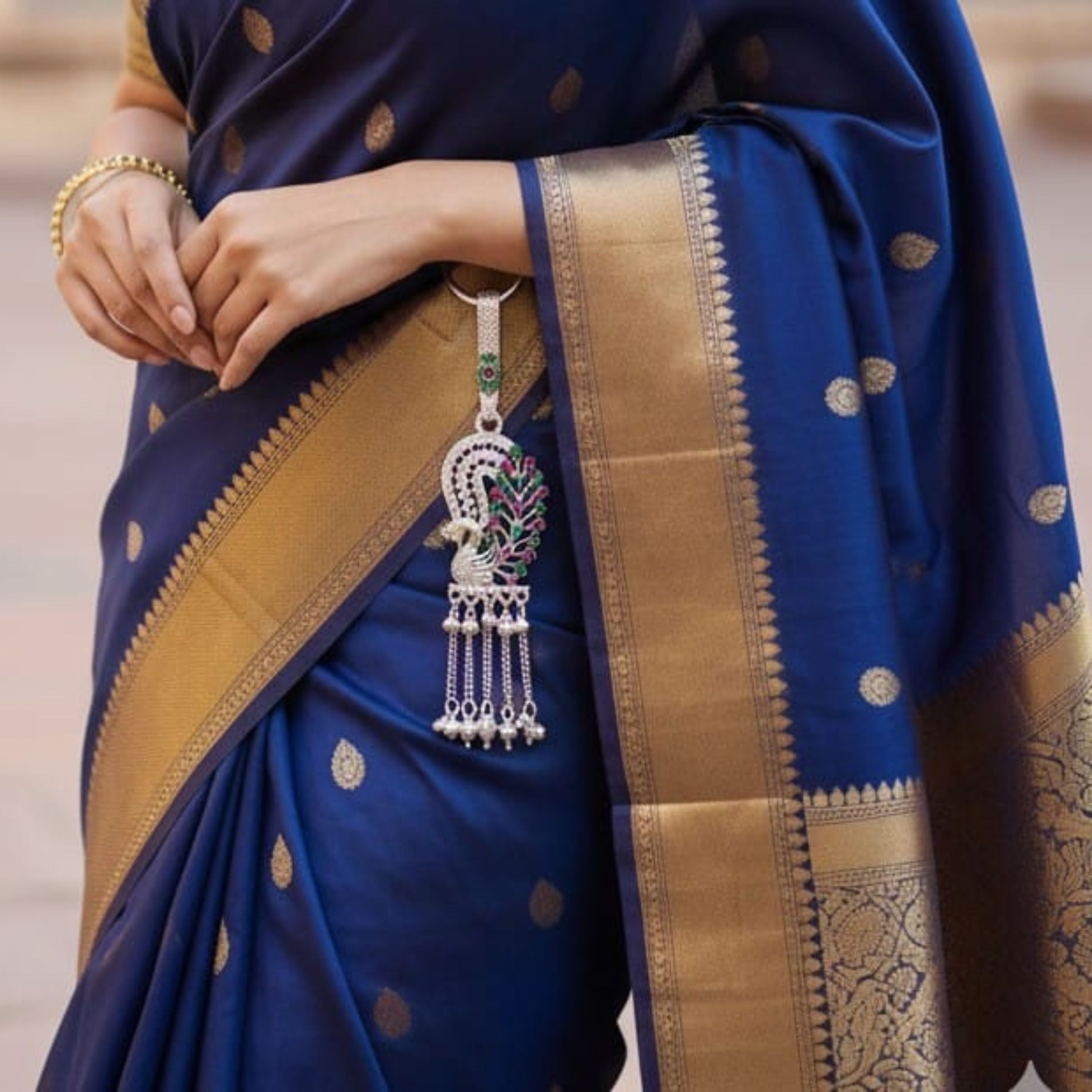 Sparkling Feather Peacock Keychain