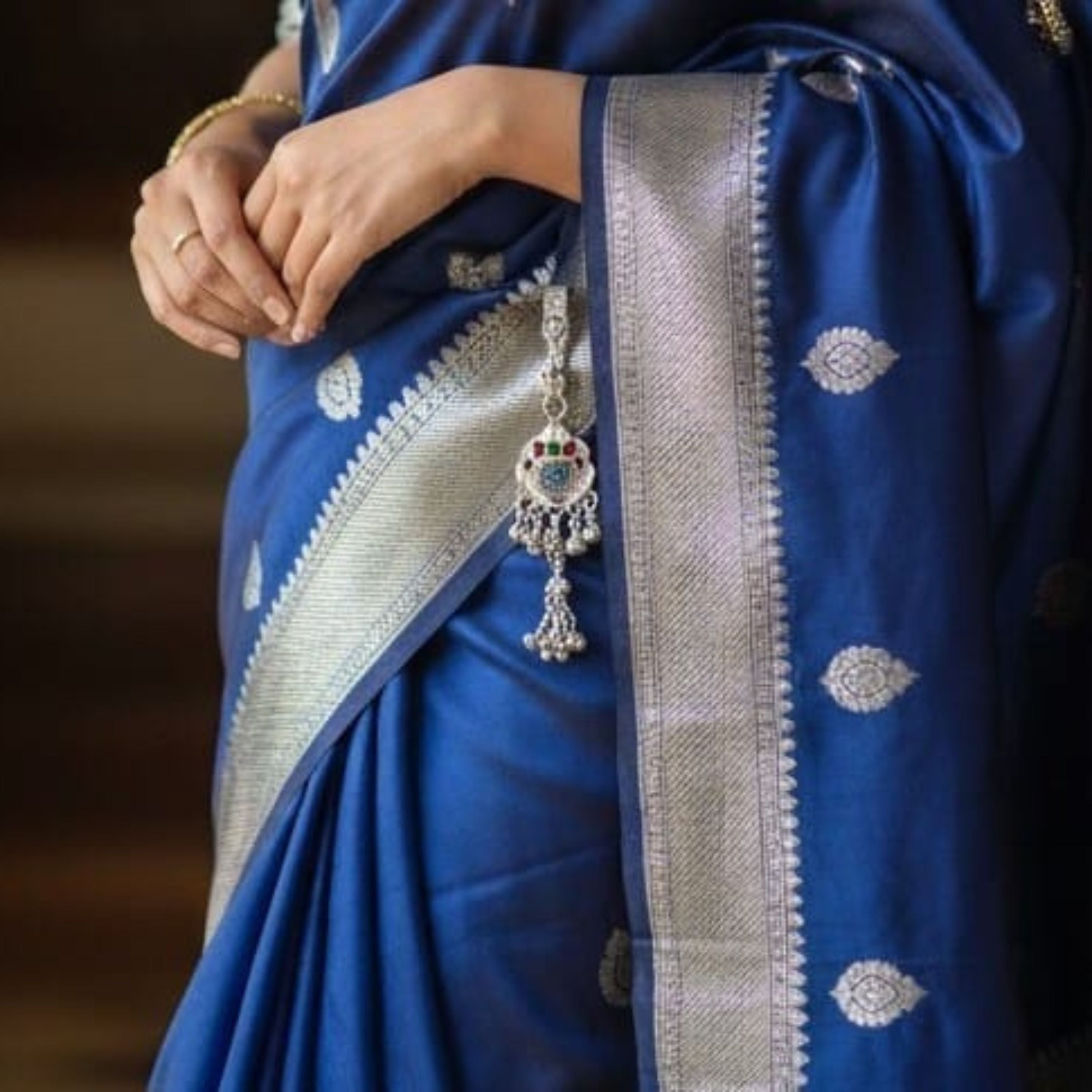 Royal Blossom Silver Keychain Charm