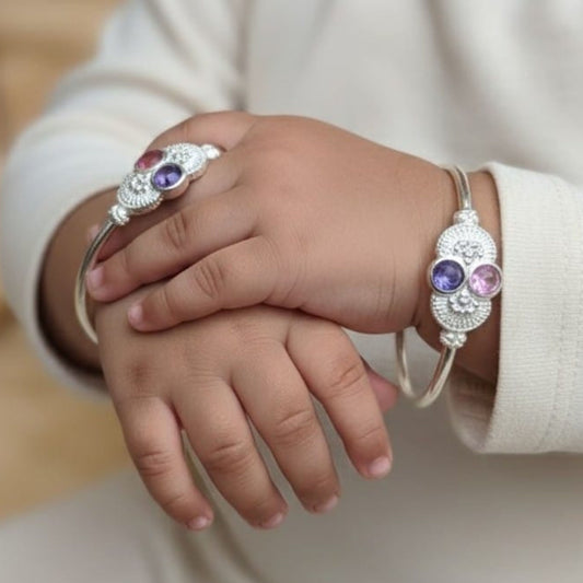 Lavender Bloom Silver Kada