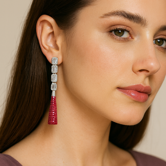 Rosy Cascade Danglers