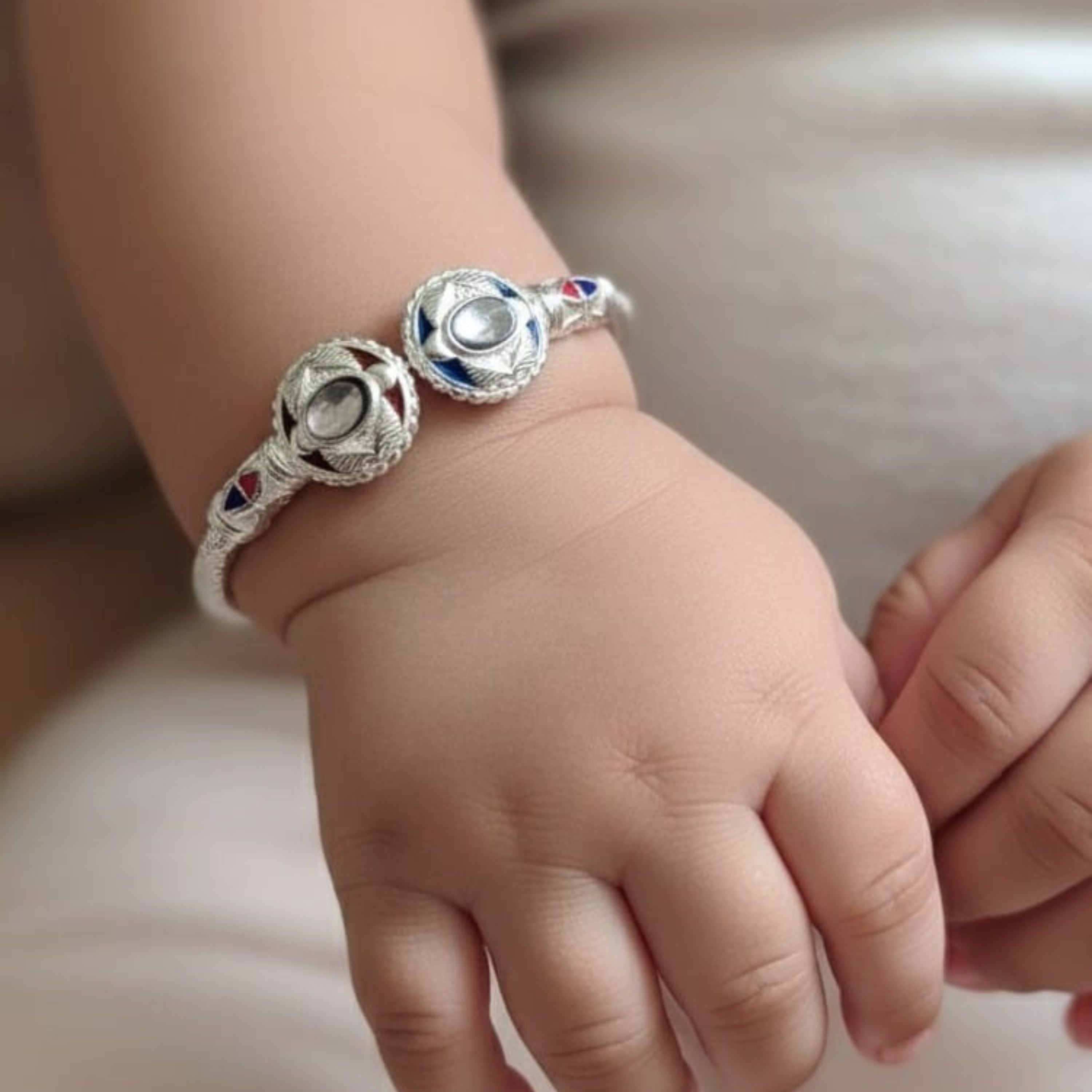 Royal Motif Baby Silver Bracelet