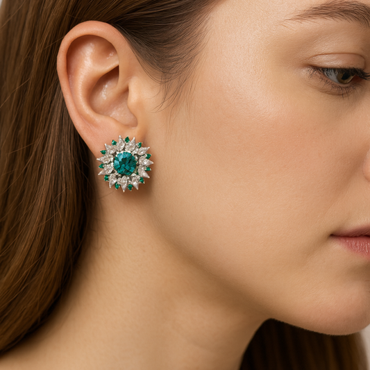 Green Emerald Earring