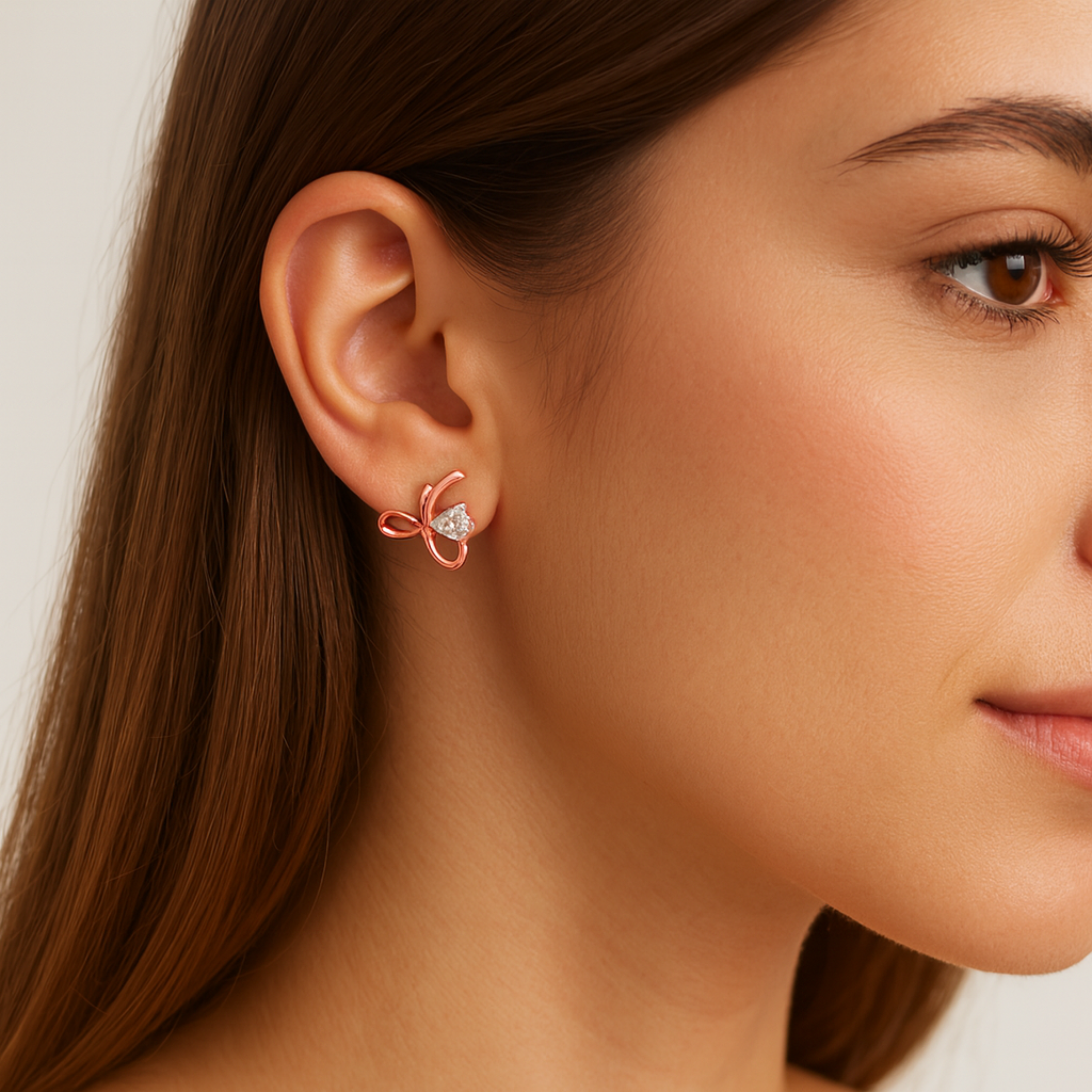 Shimmer Knot (Rose Gold Color) Earring