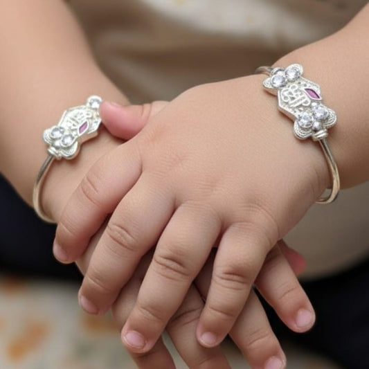 Royal Petal Silver Bangles