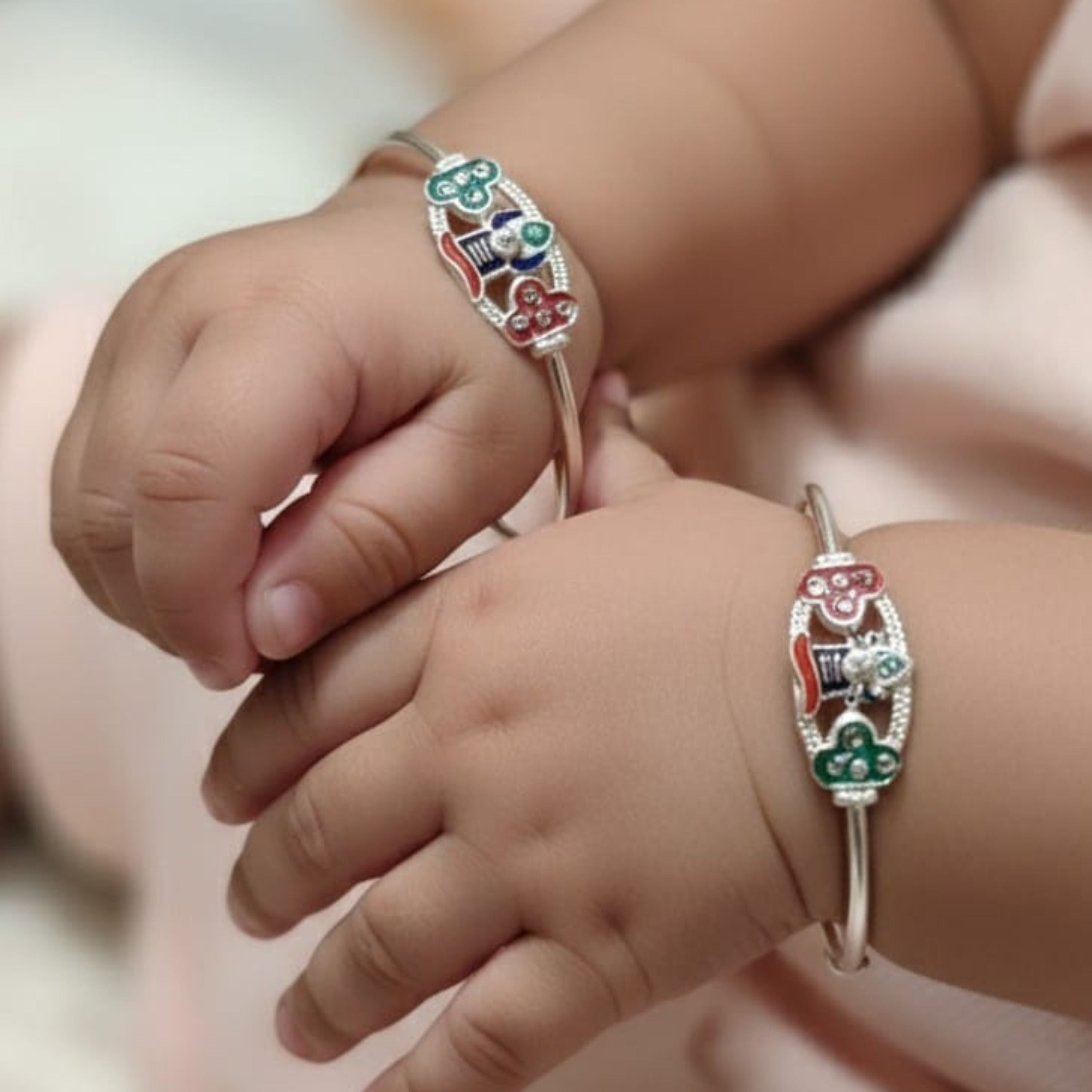 Divine Trishul Baby Silver Kada