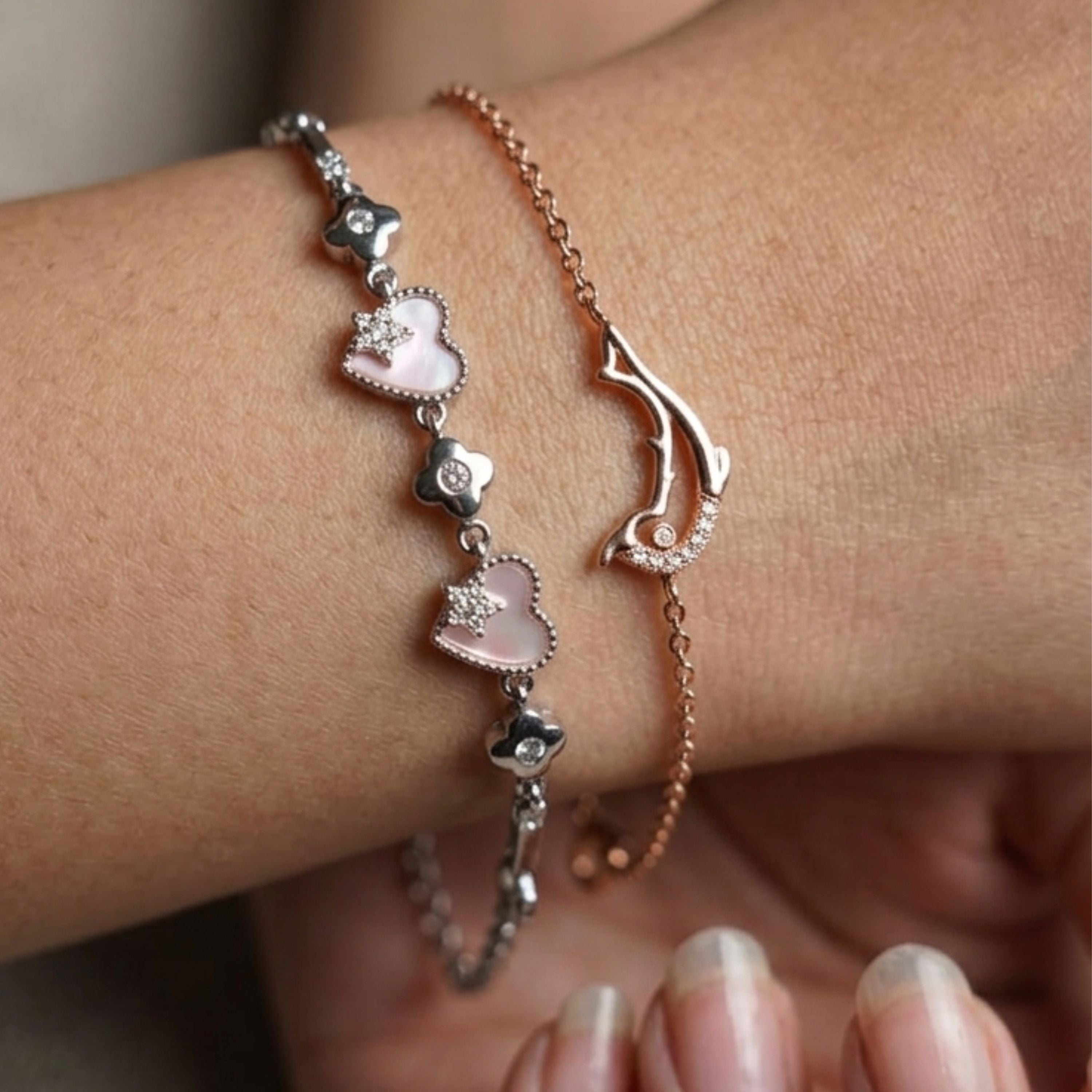 Celestial Heart Charm Bracelet Combo