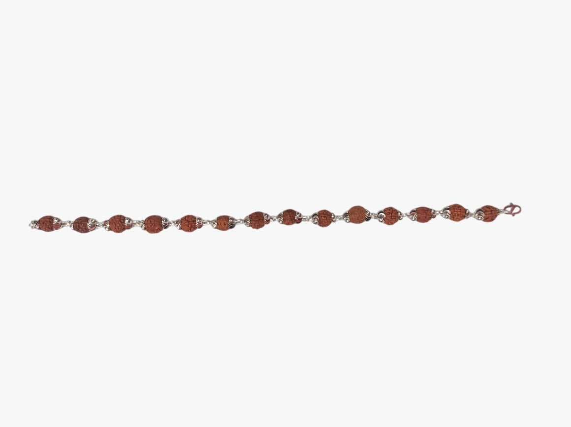 Classic Rudraksha Silver Bracelet