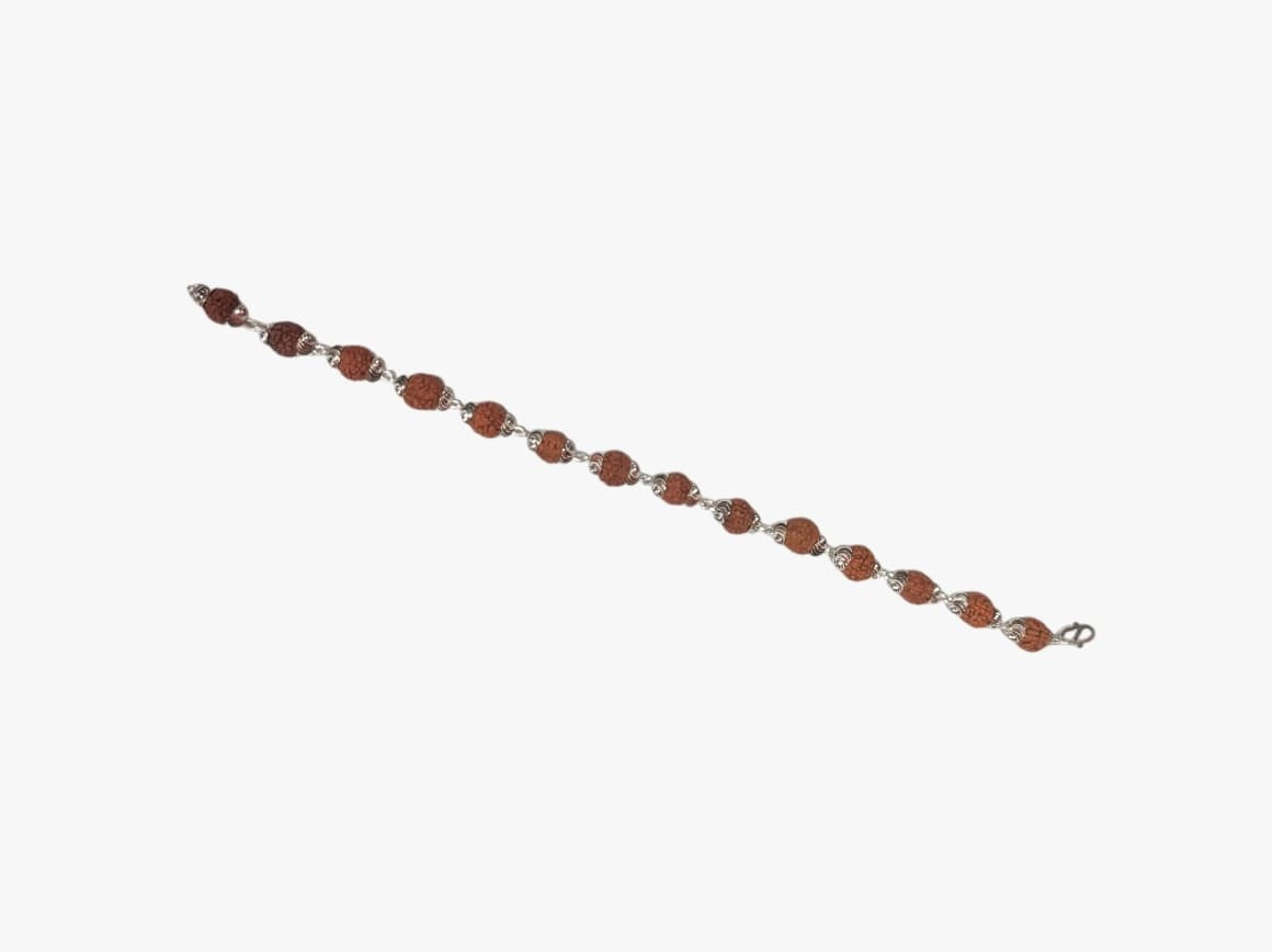 Classic Rudraksha Silver Bracelet