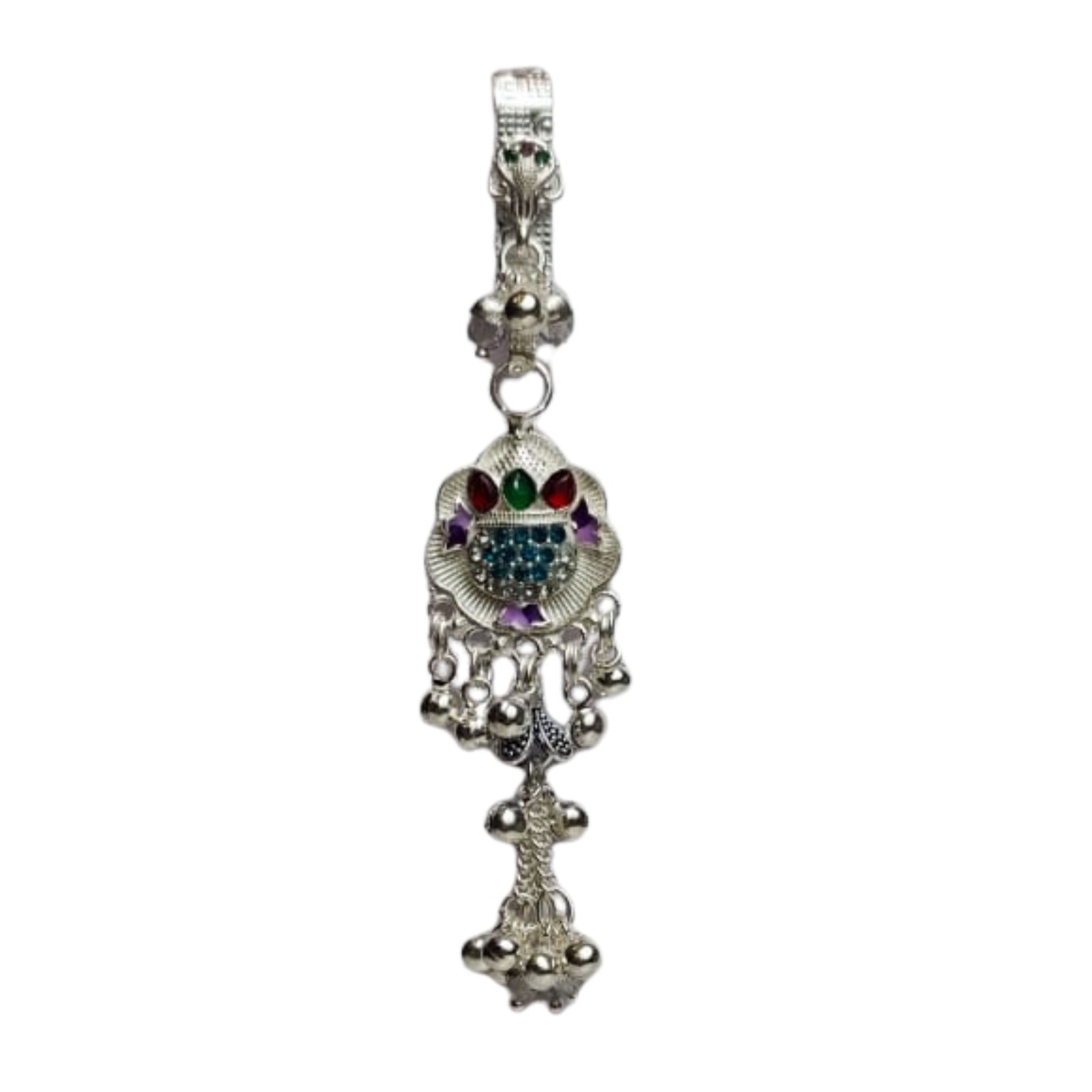 Royal Blossom Silver Keychain Charm