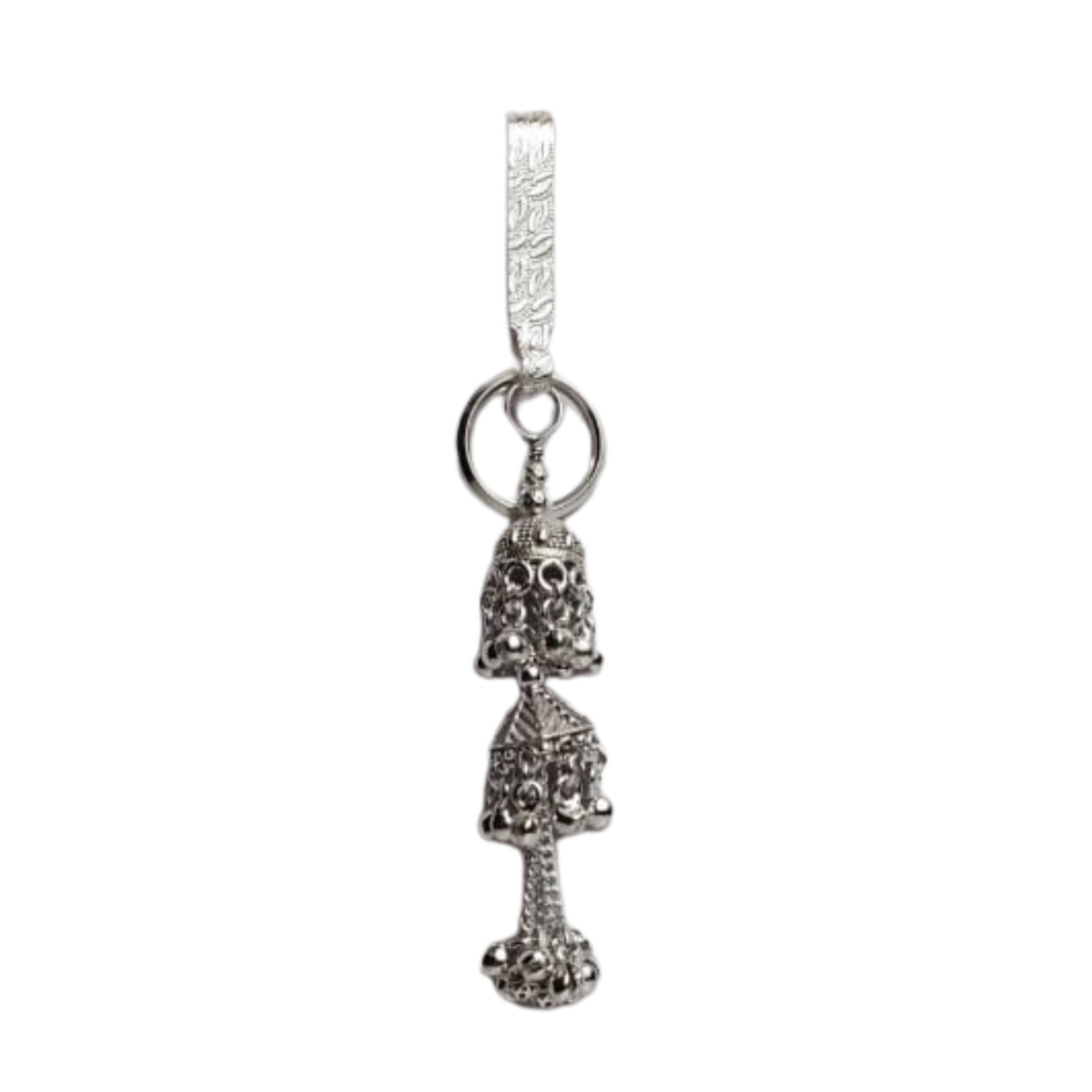 Classic Silver Jhumka Keychain Charm