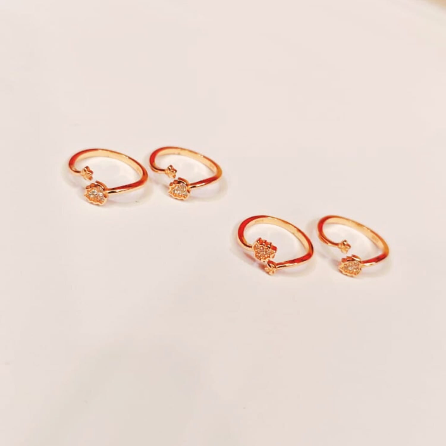 Silver Petite Bloom Toe Rings (Pair)