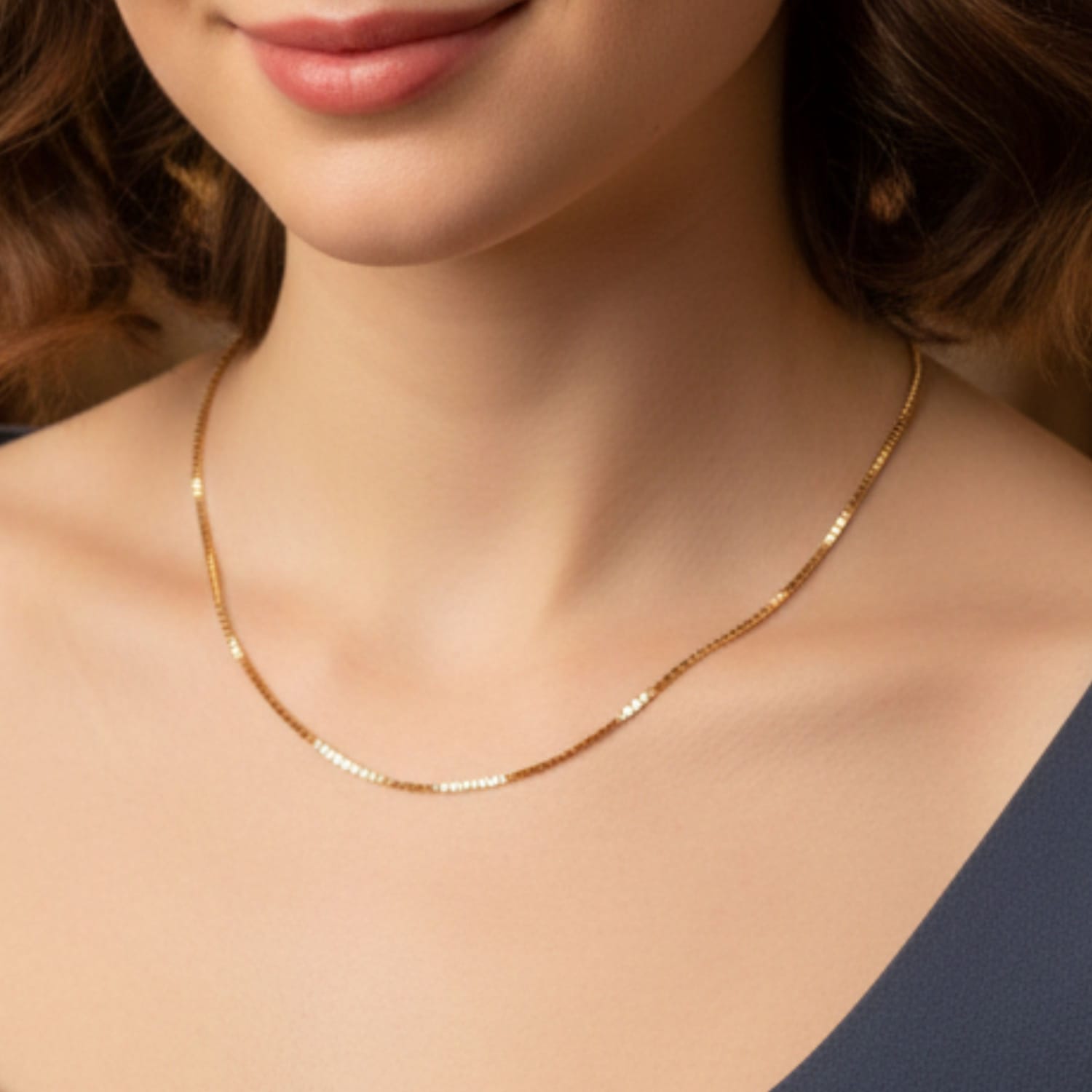 Rose Sparkle Silver Chain