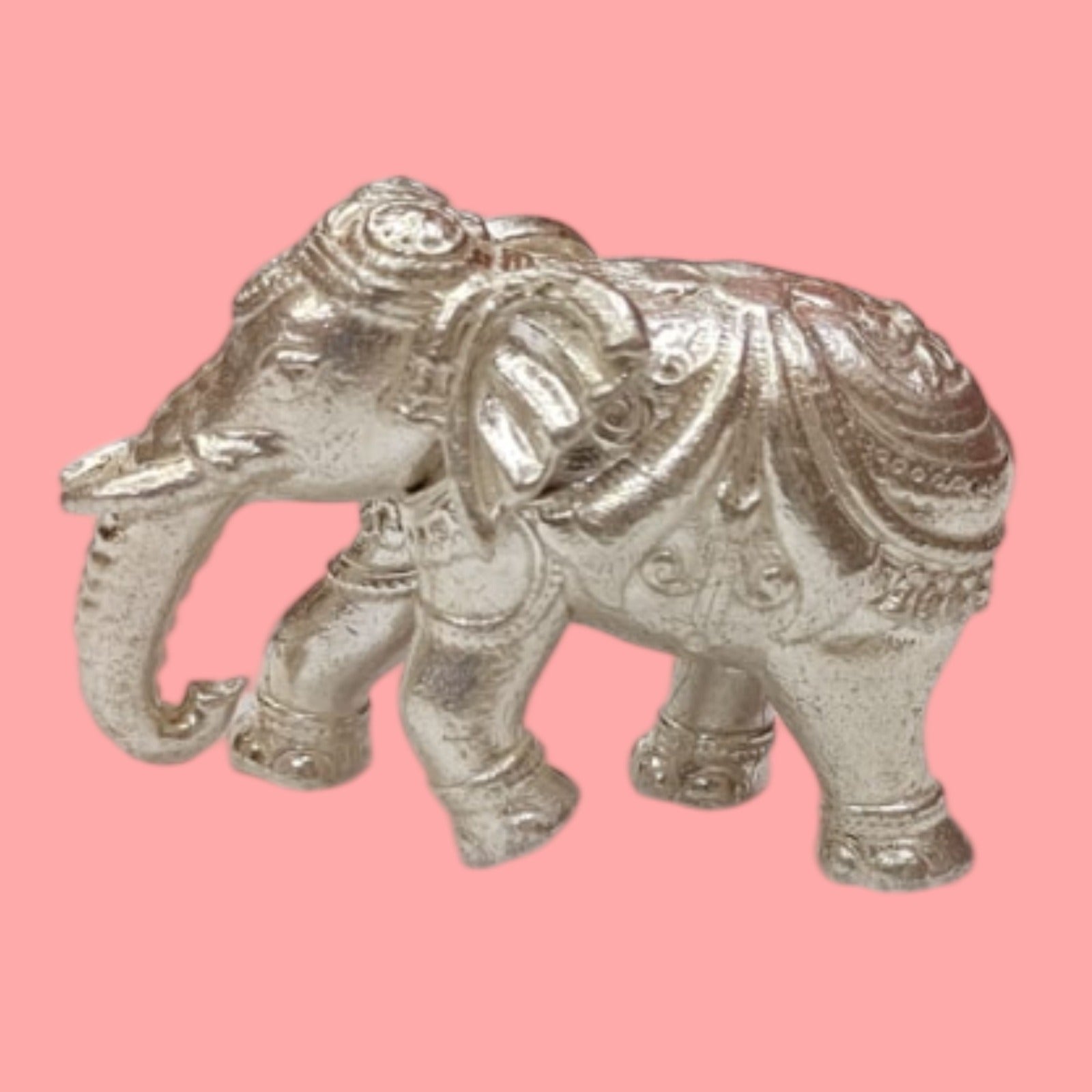 Royal Silver Elephant Idol