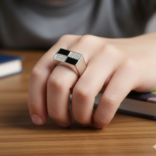 Black Rhinestone Ring