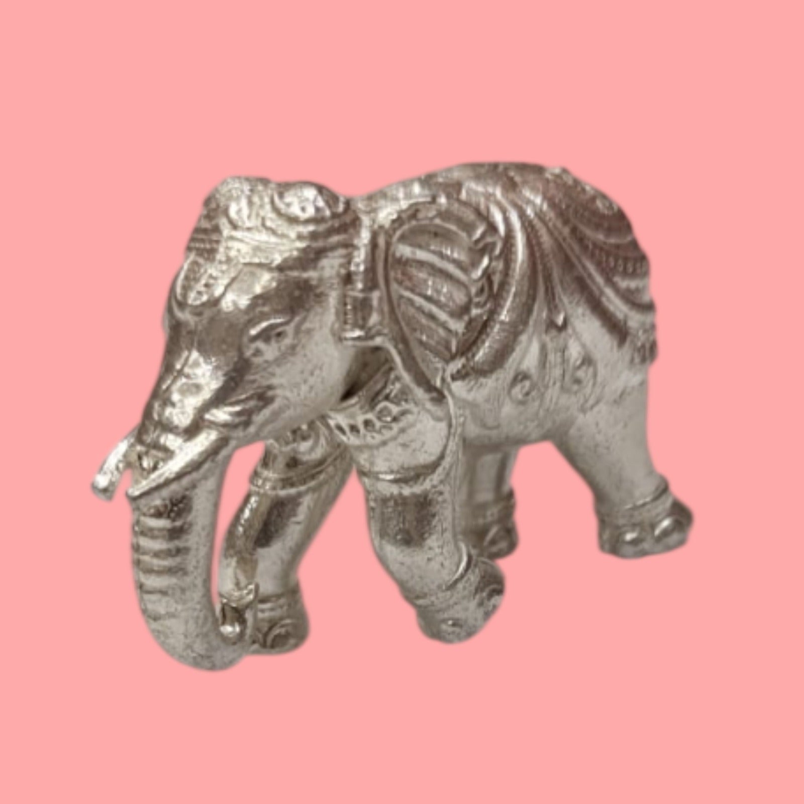 Royal Silver Elephant Idol
