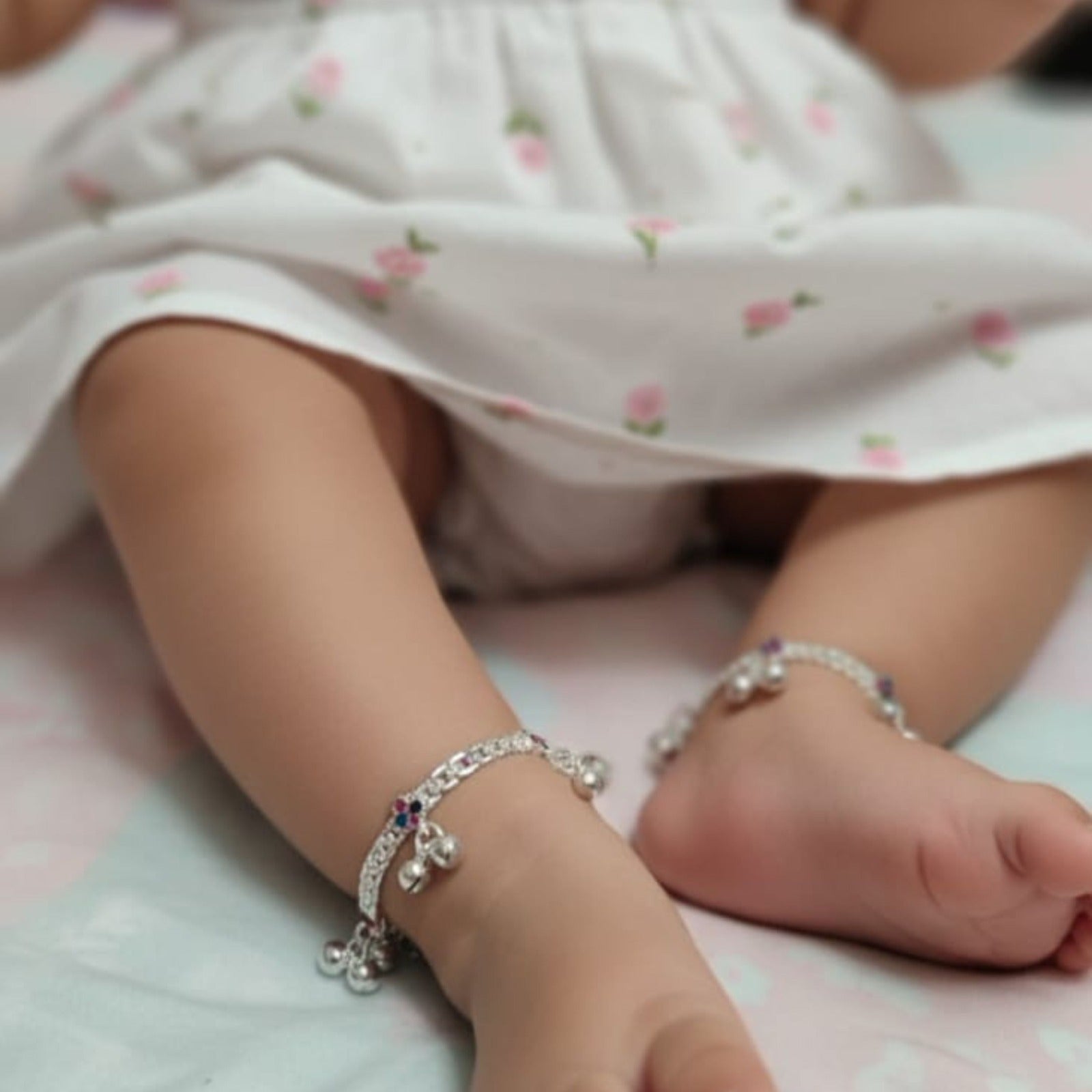 Shimmer Stone Silver Payal