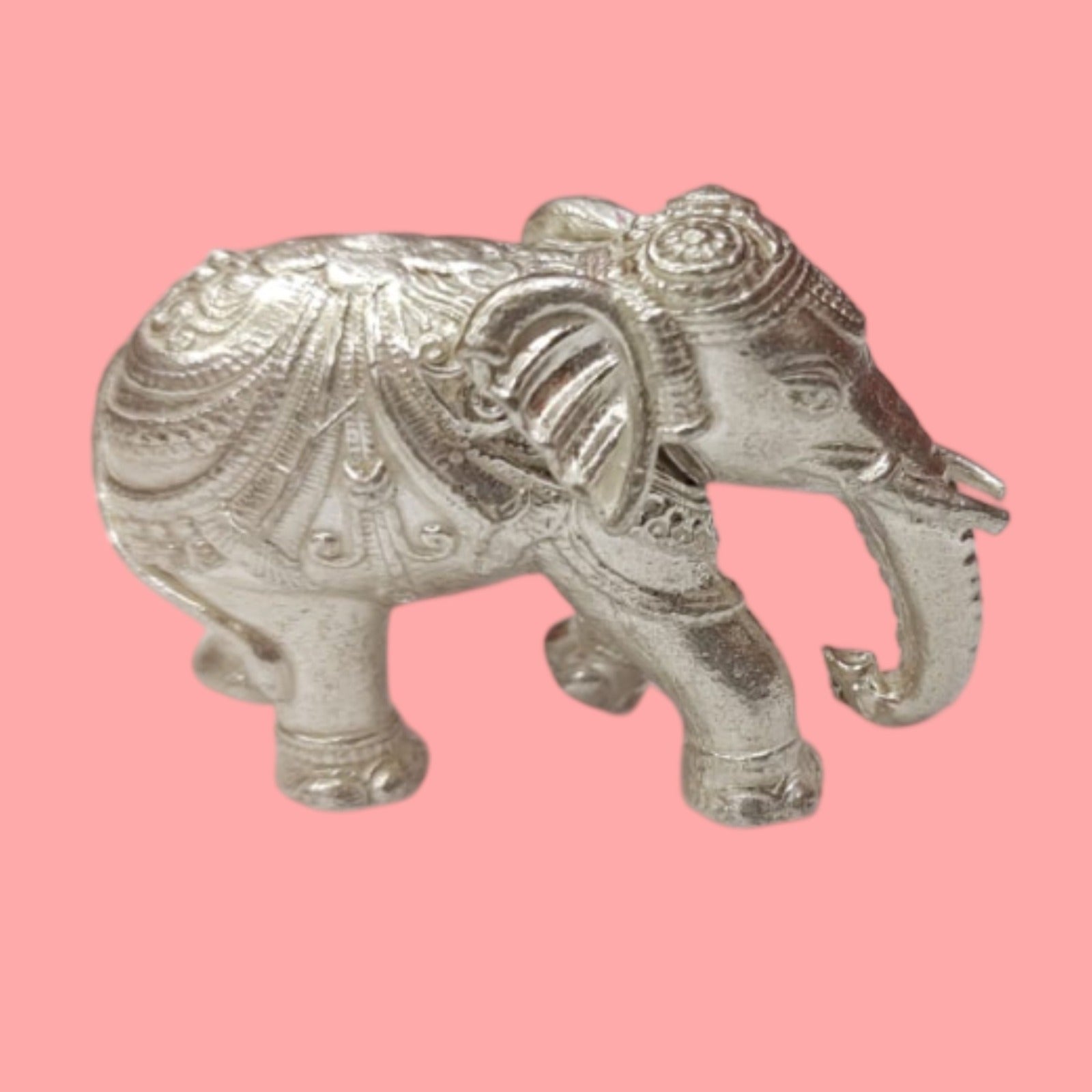 Royal Silver Elephant Idol