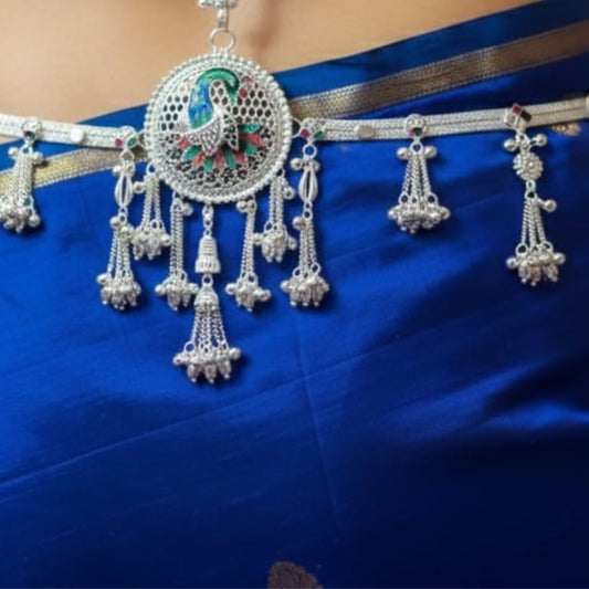 Peacock Royale Silver Kamarbandh