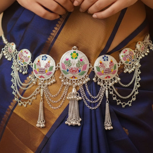 Phoolwari Heritage Silver Kamarbandh