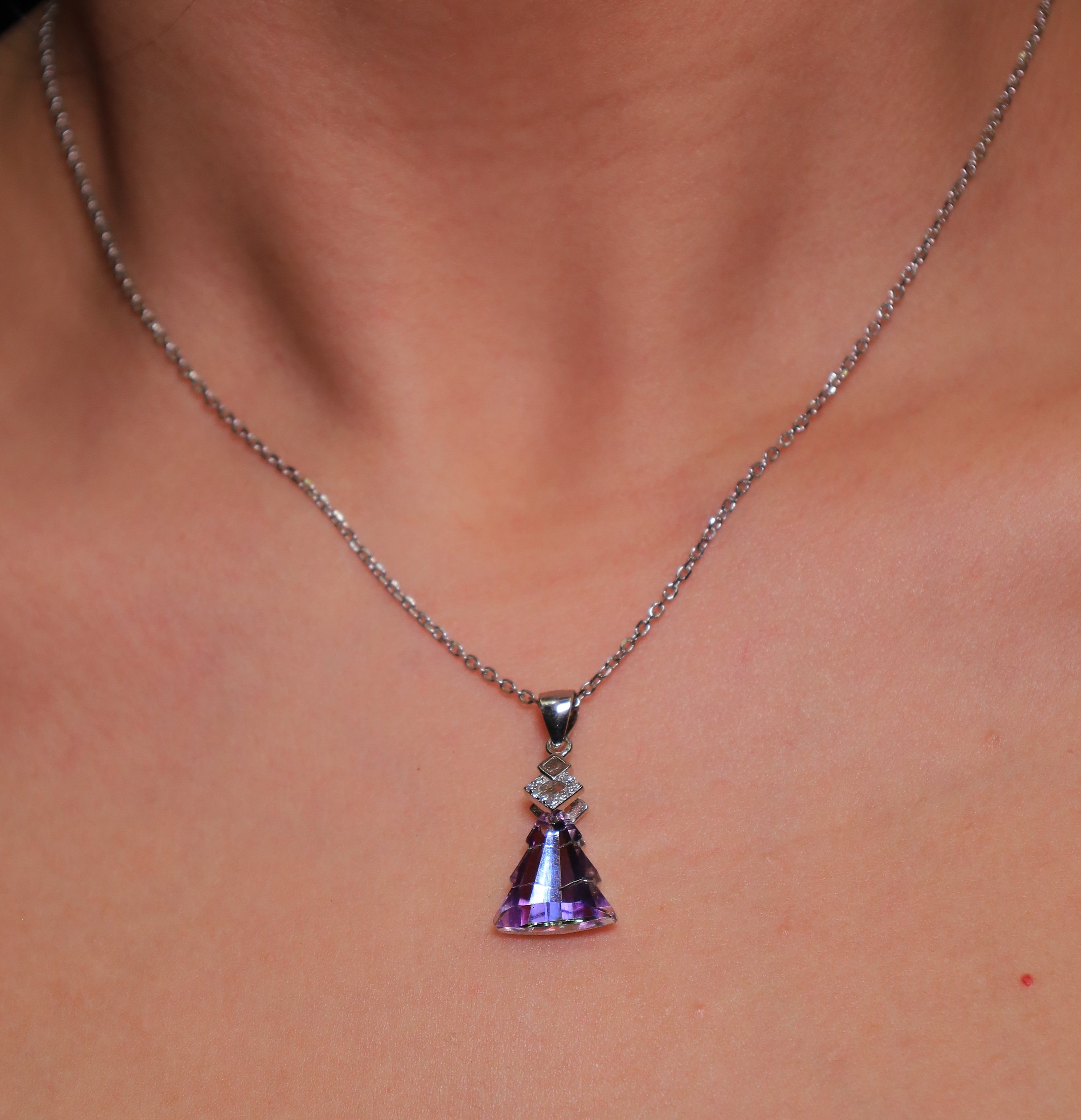 Ethereal Lavender Pendant With Chain