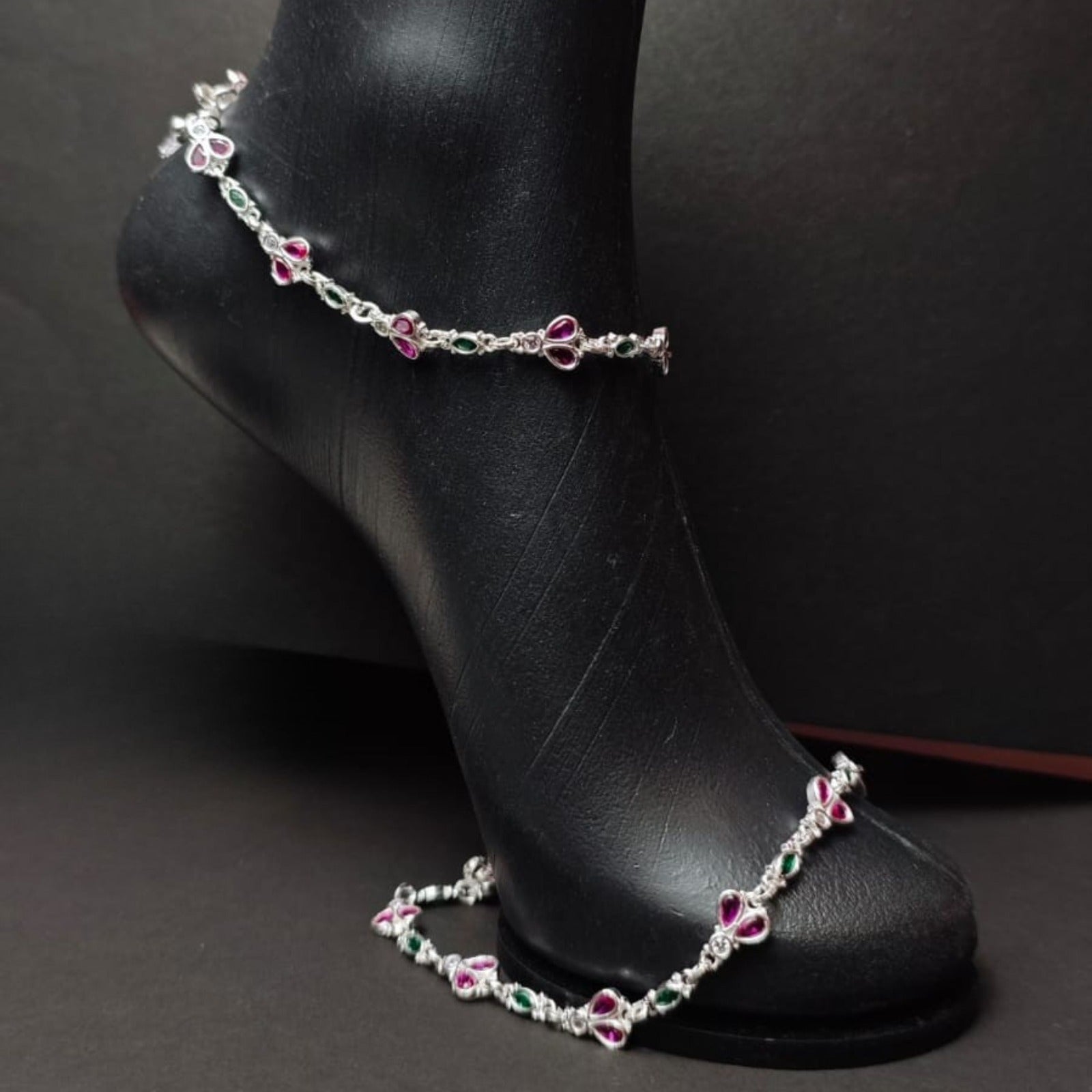 Ruby-Emerald Blossom Payal